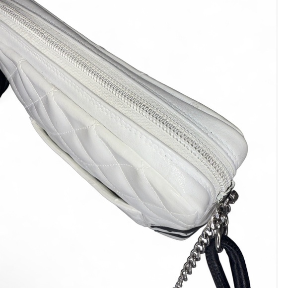 CHANEL Cambon Line White/Black CC Logo Leather Shoulder Bag - Picture 9 of 15